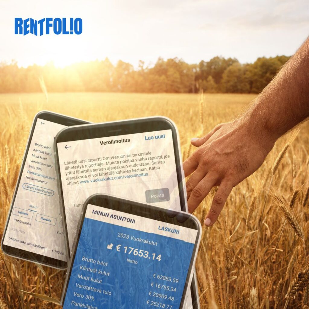 Pellon ja metsän vuokratulojen veroilmoitus muuttuu. Rentfolio sovellus auttaa.